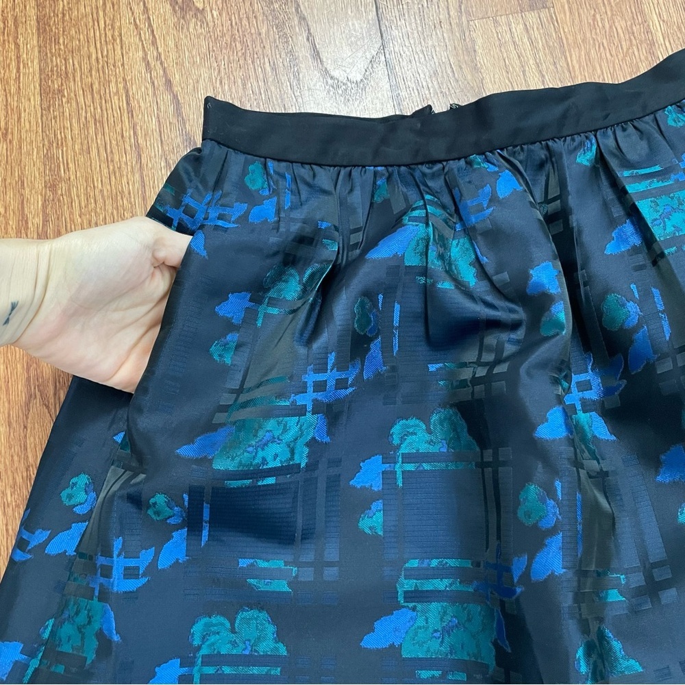 J. Crew Plaid Jacquard Holiday Metallic A line Skirt size 0 - Picture 4 of 13